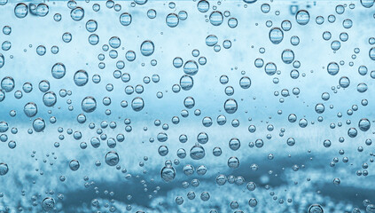 Refreshing soda water as background, closeup view