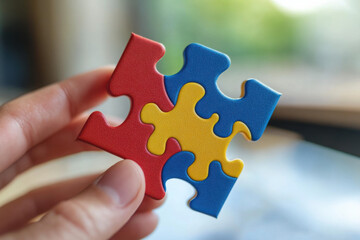 Puzzle piece symbol representing unity and awareness