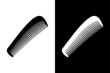 Black and White Hair Comb Silhouette Perfect for Salon & Grooming Designs.