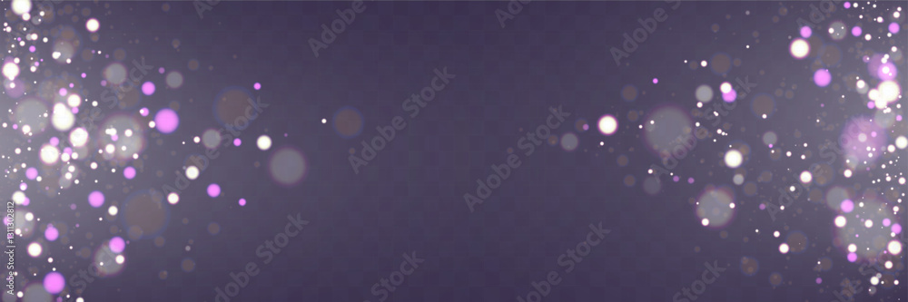 Poster christmas light effect with glowing bokeh and sparkling particles on a transparent background. perfe