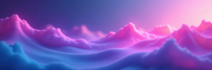 Obraz premium Abstract panoramic background, soft blend of light purple, pink, blue & teal neon shades , glow, design, shine