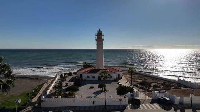 Faro de Torrox situado en Malaga, Andalucia, Espa&ntilde;a