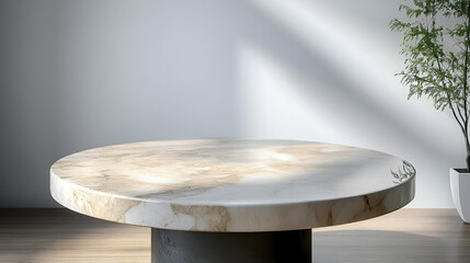 Tree stump with tree shadow drop on white wall backgr