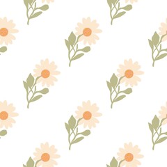 Easter spring floral seamless pattern