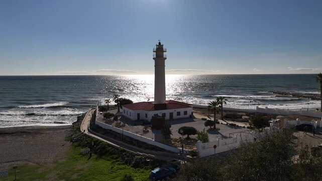 Faro de Torrox situado en Malaga, Andalucia, Espa&ntilde;a