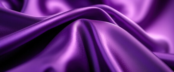 Obraz premium Elegant purple silk fabric draped smoothly to showcase the luxurious texture and rich color of satin material