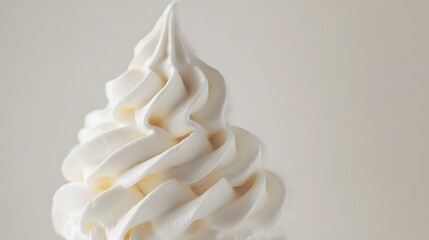 Creamy Swirled Soft Serve Ice Cream Cone
