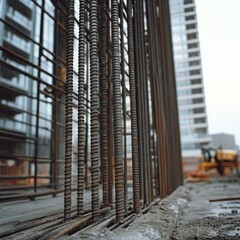 Installation of heavy machinery in a manufacturing plant under construction