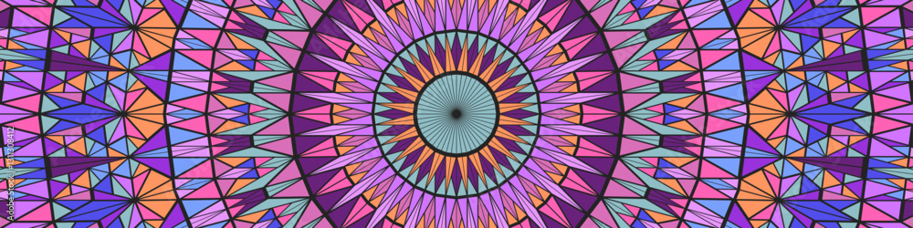 Poster polygonal abstract dynamic colorful circular tiles pattern background