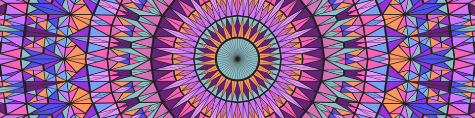 Polygonal abstract dynamic colorful circular tiles pattern background