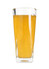 Sweet soda water in glass isolated on white