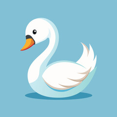 Adorable Swan Flat Design