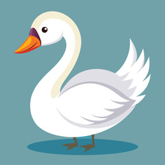 Fototapeta premium Cute Swan Kawaii Illustration