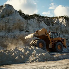 Installation of heavy machinery in a manufacturing plant under construction