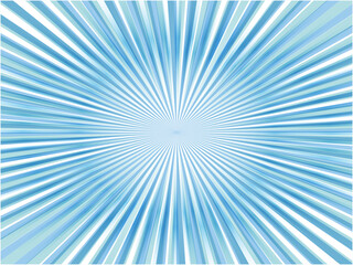 派手に放射する近未来イメージの集中線背景_ライトブルー