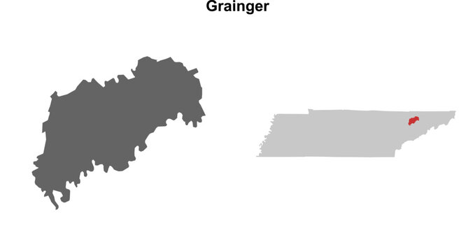 Grainger County (Tennessee) blank outline map set