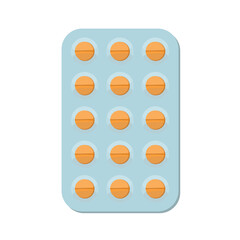 vitamin pills medicine in blister pack vector illustration cartoon