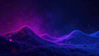 Glowing dark purple to blue gradient, black noise overlay, magical, dark