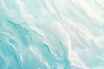 Obraz premium Elegant turquoise and white alcohol ink painting creating fluid art background