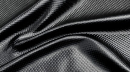 Fototapeta premium Black Textured Fabric Draped in Soft Folds