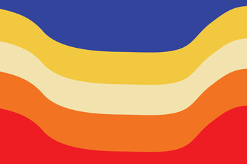 An abstract illustration with layered, wavy colors, featuring blue, yellow, cream, orange, and red, creating a dynamic effect