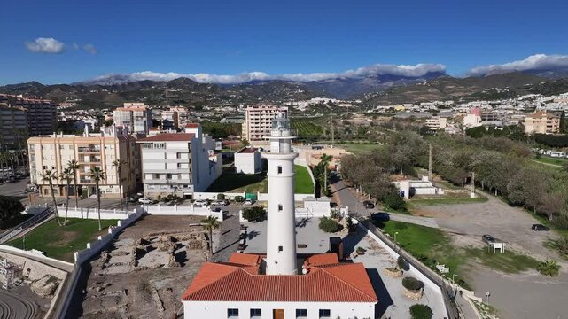 Faro de Torrox situado en Malaga, Andalucia, Espa&ntilde;a