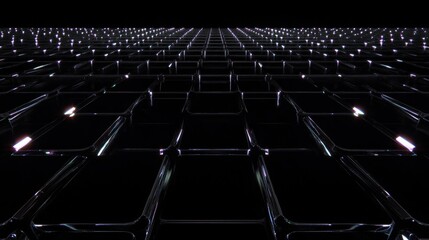 Obraz premium A futuristic holographic data grid with reflections and glowing connections