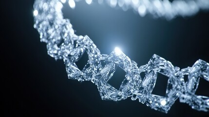 Abstract water chain, glistening and bright. Ideal for purity, connection, or technology themes.