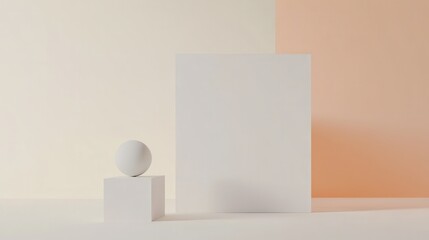 Fototapeta premium A minimalist abstract design featuring soft gradients and geometric shapes