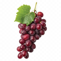 abstract 3d fresh grapes with green leaf isolated on a white background