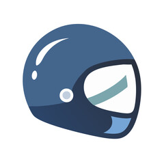 Blue motorcycle helmet safety gear icon