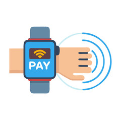 Fototapeta premium Smartwatch making a contactless payment
