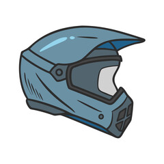Fototapeta premium Blue off-road motorcycle helmet illustration