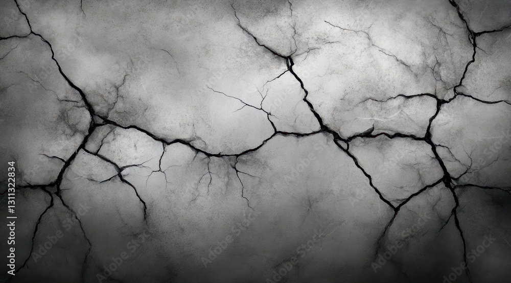 Aufkleber a striking close-up of a cracked surface, featuring intricate fissures that create a dramatic interp