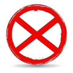Fototapeta premium A vivid red no sign displayed prominently on a white background