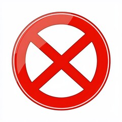 Obraz premium A vivid red no sign displayed prominently on a white background