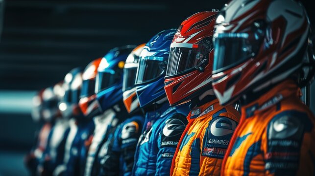 Team members prepare for a racing event at the track