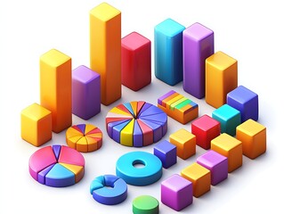 Obraz premium Charts display on white