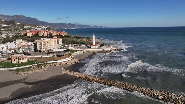 Faro de Torrox situado en Malaga, Andalucia, Espa&ntilde;a