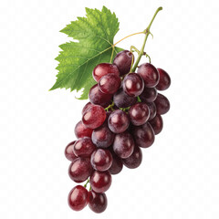 abstract 3d fresh grapes with green leaf isolated on a white background