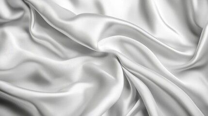 Obraz premium A beautiful close up shot of silky white fabric folds