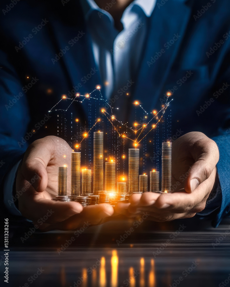 Poster explore the dynamic relationship between investment and growth through this captivating design.