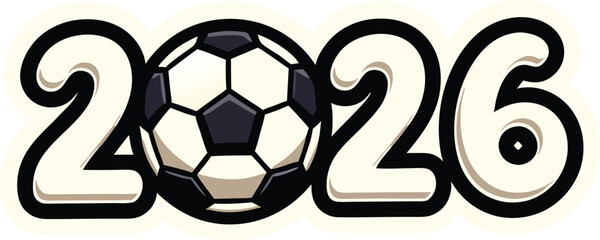 Soccer Ball Countdown to 2026 logo mascot icon