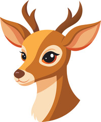 Funny cartoon animals including a deer