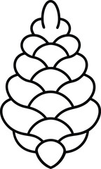 Minimalist Pine Cone Outline - Autumn & Fall Vector Design