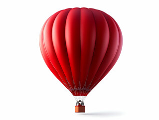 Obraz premium A vibrant red hot air balloon floating gracefully against a clear blue sky, capturing the essence of adventure and freedom in air travel.