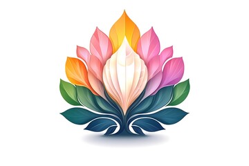 Obraz premium Abstract Colorful Floral Design Elegant Botanical Illustration for Logo, Branding