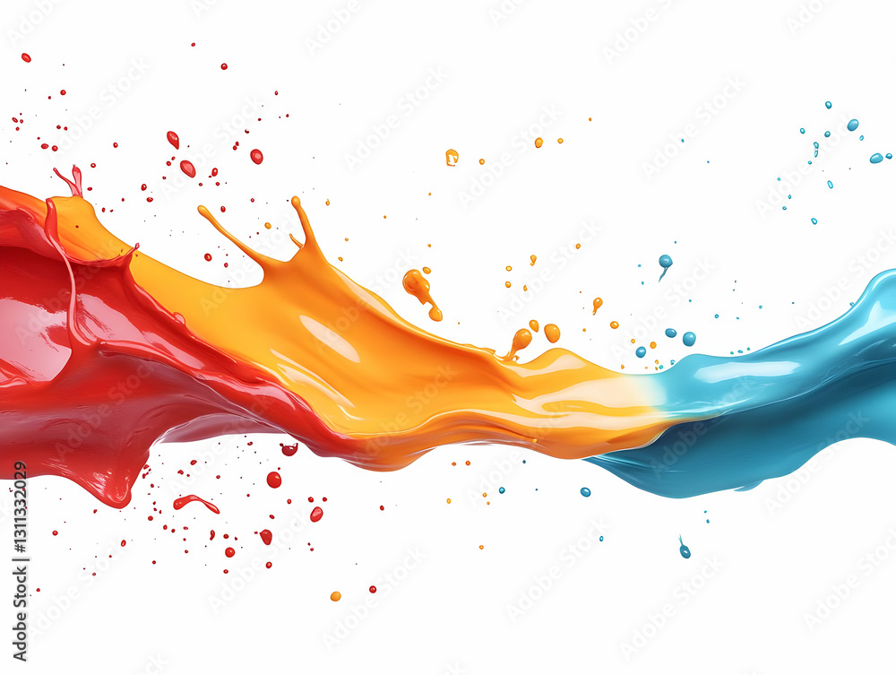 Poster colorful splashes of paint create an artistic and vibrant display, perfect for creative projects and