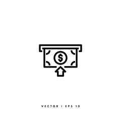 Cashout Icon. Editable Stroke