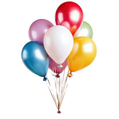 colorful balloons isolated on transparent background